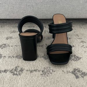 Black Block Heel Sandal